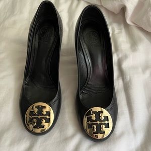 Tory Burch Black Wedge Shoes